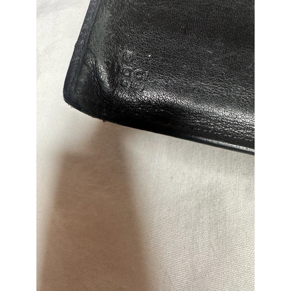 Gucci Tom Ford Era Black Leather Bifold Silver Hardware
